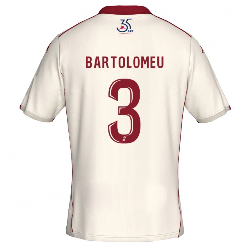 Danxen Kinderen Malo Bartolomeu #3 Wit Bourgondisch Uitshirt Uittenue 2025/26 T-Shirt