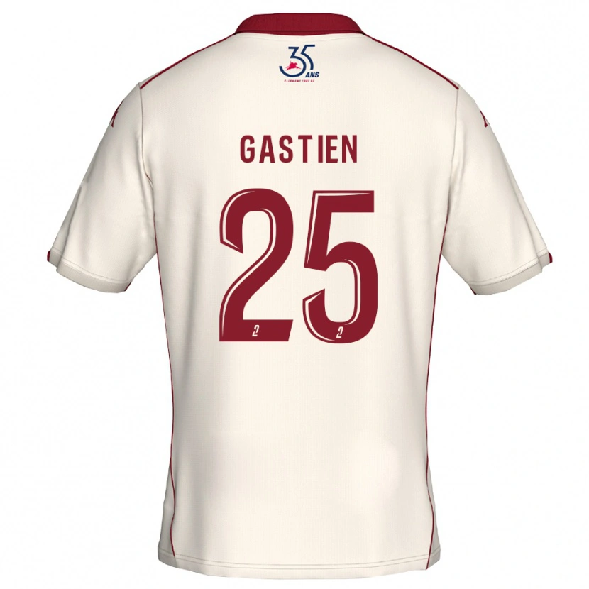 Danxen Kinderen Johan Gastien #25 Wit Bourgondisch Uitshirt Uittenue 2025/26 T-Shirt
