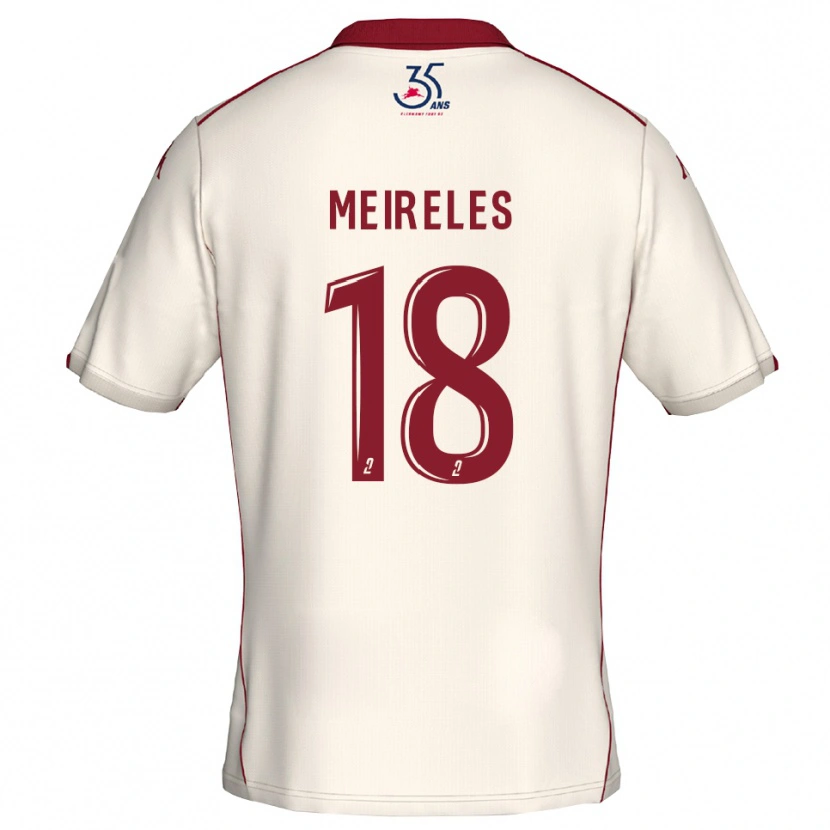 Danxen Kinderen Andreia Meireles #18 Wit Bourgondisch Uitshirt Uittenue 2025/26 T-Shirt