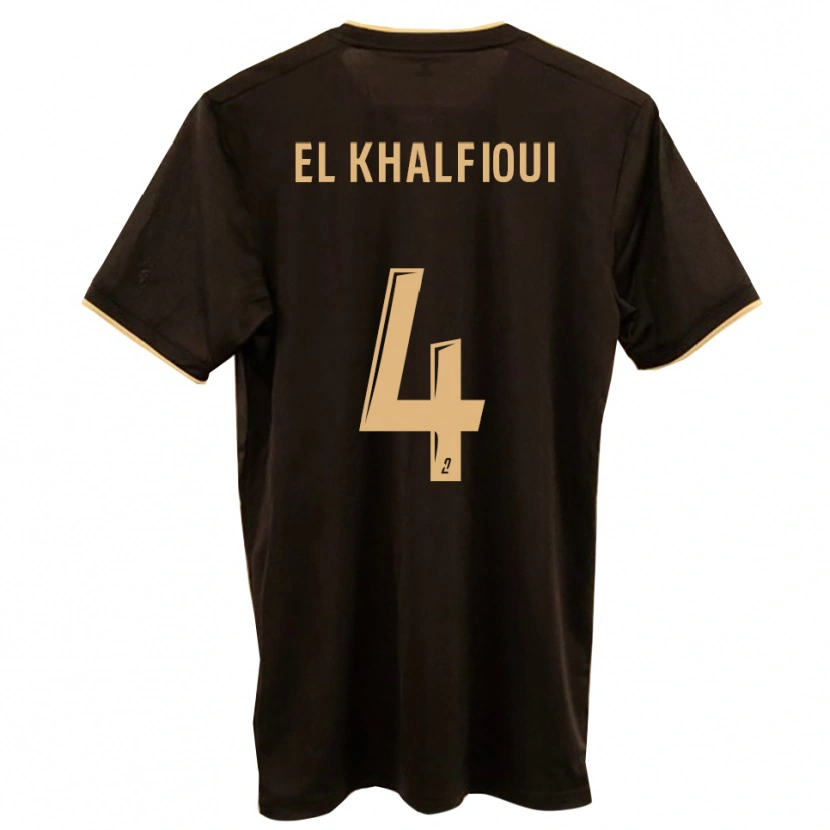 Danxen Kinderen Mehdi El Khalfioui #4 Blauw Rood Uitshirt Uittenue 2025/26 T-Shirt