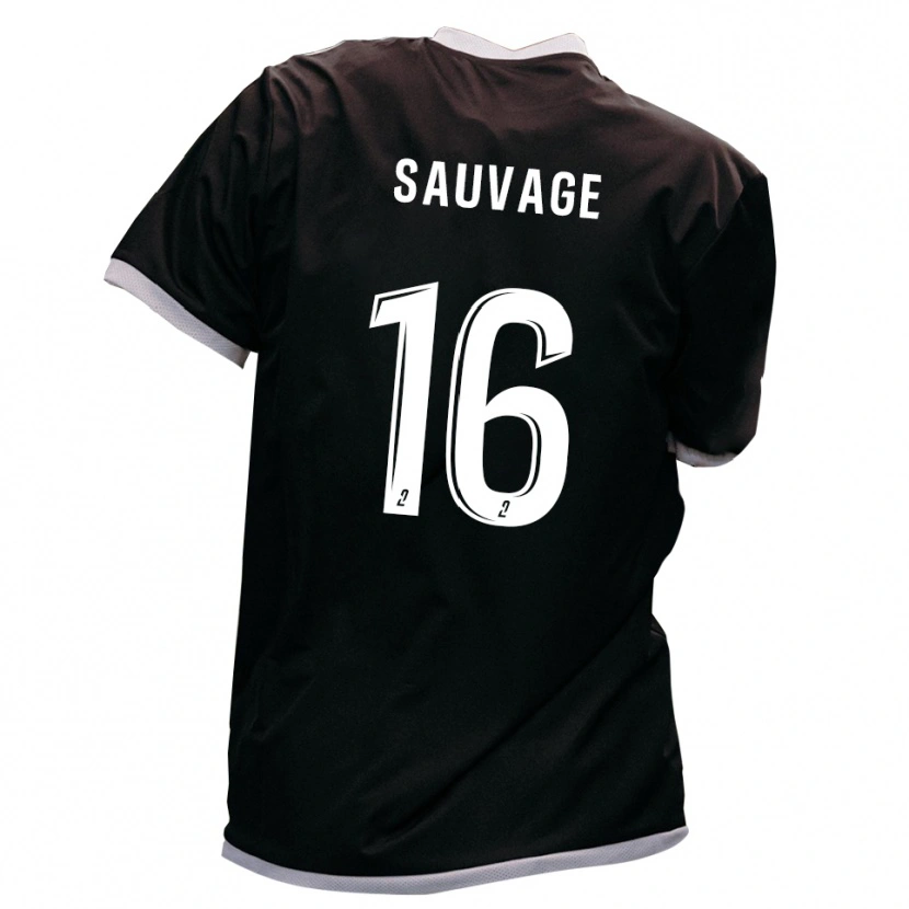 Danxen Kinderen Alexis Sauvage #16 Zwart Goud Uitshirt Uittenue 2025/26 T-Shirt