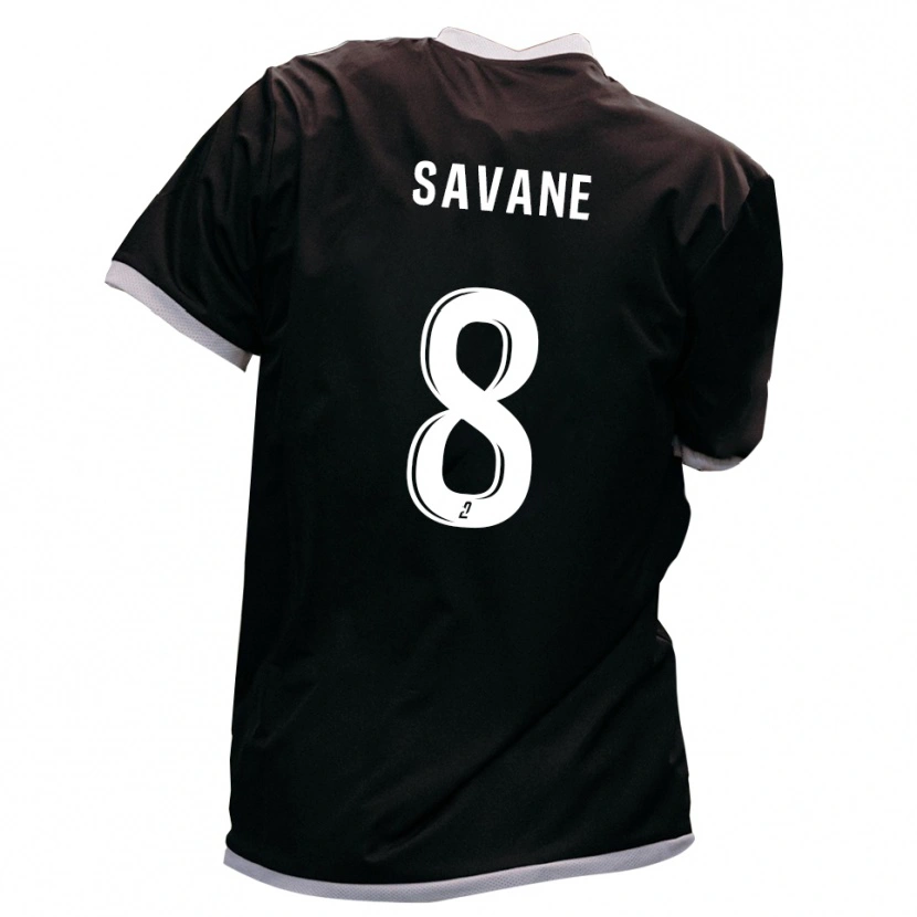 Danxen Kinderen Mouhamadou Savane #8 Zwart Goud Uitshirt Uittenue 2025/26 T-Shirt