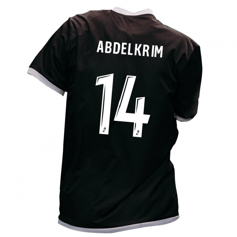 Danxen Kinderen Iliès Abdelkrim #14 Zwart Goud Uitshirt Uittenue 2025/26 T-Shirt