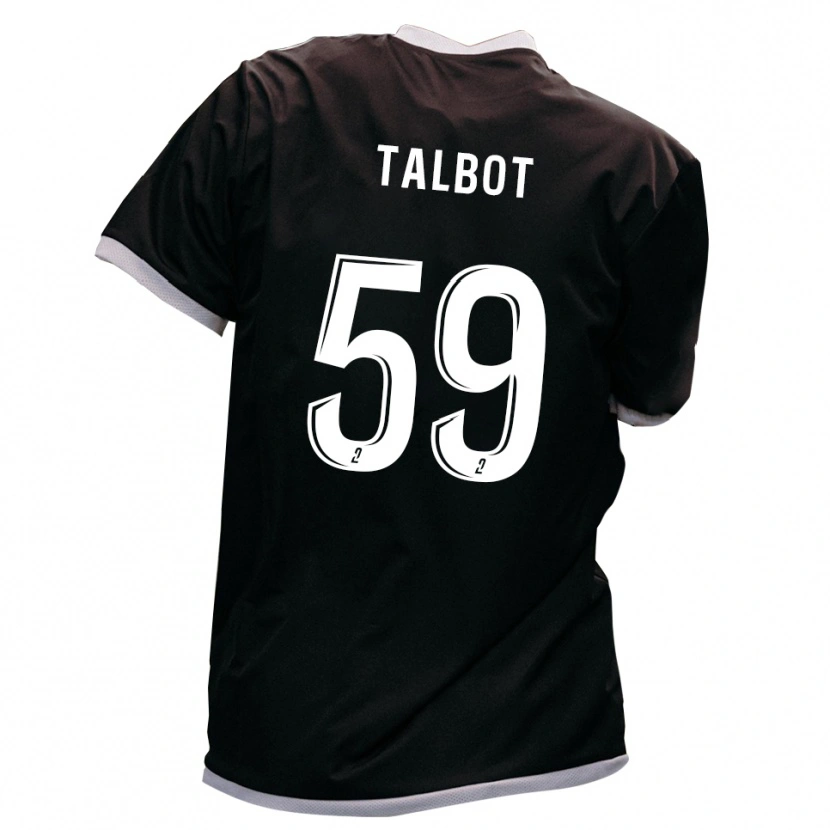 Danxen Kinderen Nathan Talbot #59 Zwart Goud Uitshirt Uittenue 2025/26 T-Shirt