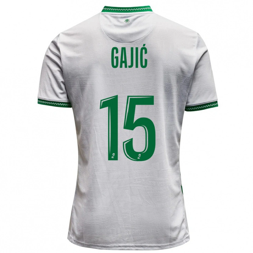 Danxen Kinderen Aleksandra Gajić #15 Wit Groen Uitshirt Uittenue 2025/26 T-Shirt