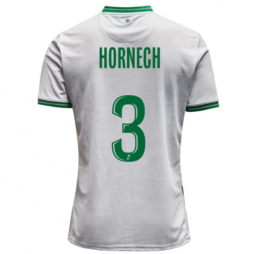 Danxen Kinderen Ewan Hornech #3 Wit Groen Uitshirt Uittenue 2025/26 T-Shirt