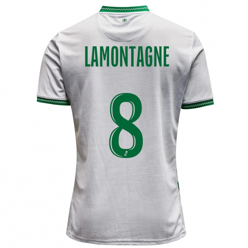 Danxen Kinderen Alexandria Lamontagne #8 Wit Groen Uitshirt Uittenue 2025/26 T-Shirt