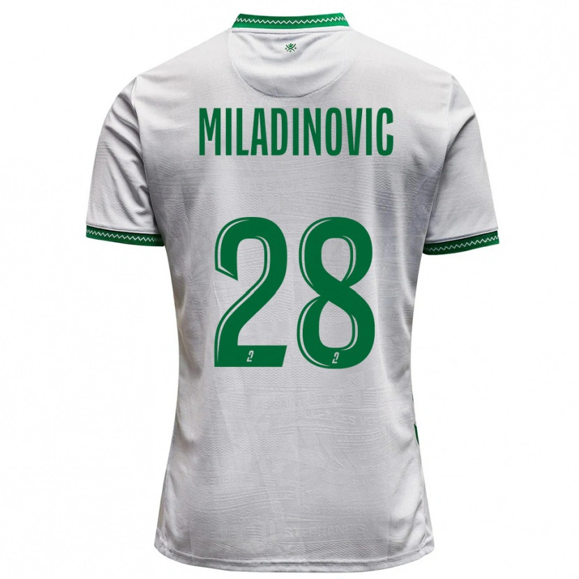 Danxen Kinderen Igor Miladinovic #28 Wit Groen Uitshirt Uittenue 2025/26 T-Shirt