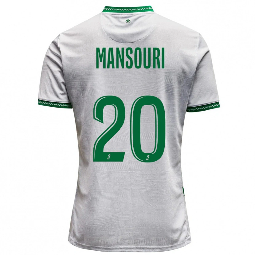 Danxen Kinderen Ilyes Mansouri #20 Wit Groen Uitshirt Uittenue 2025/26 T-Shirt