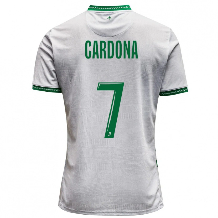 Danxen Kinderen Irvin Cardona #7 Wit Groen Uitshirt Uittenue 2025/26 T-Shirt