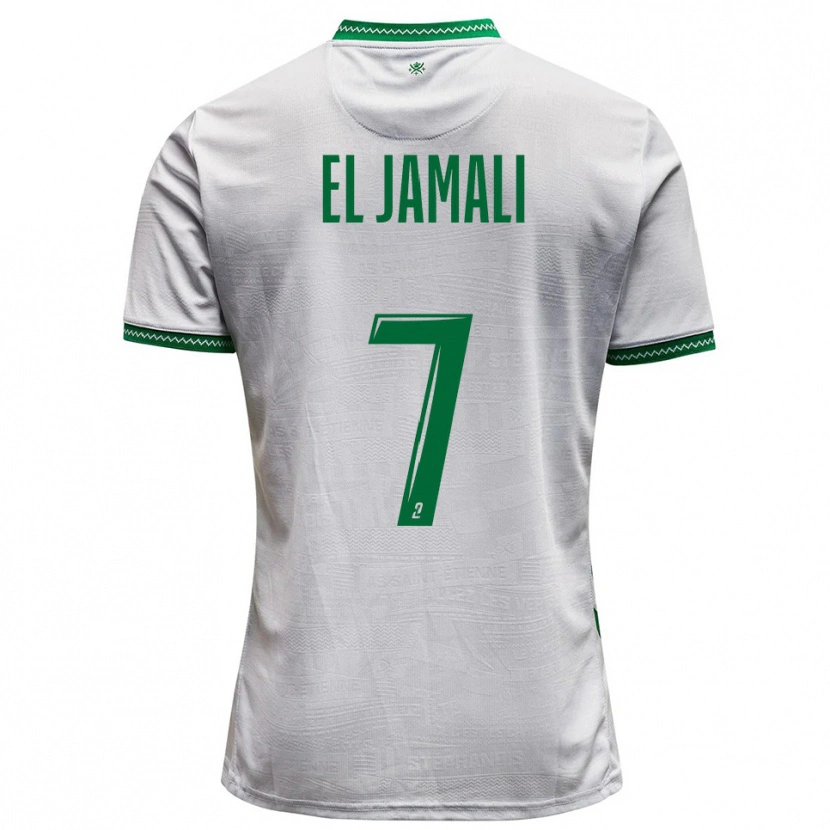 Danxen Kinderen Nadir El Jamali #7 Wit Groen Uitshirt Uittenue 2025/26 T-Shirt