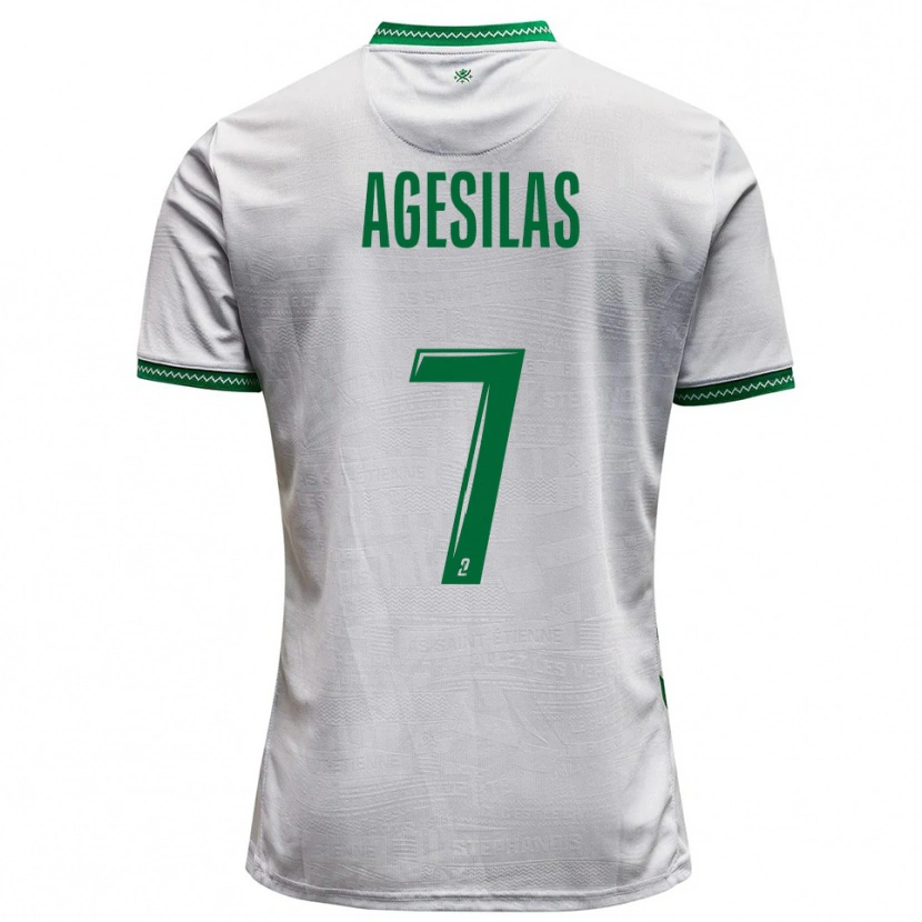 Danxen Kinderen Meïvyn Agesilas #7 Wit Groen Uitshirt Uittenue 2025/26 T-Shirt