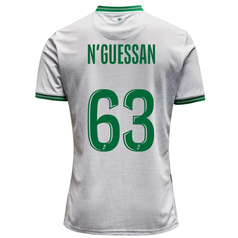 Danxen Kinderen Djylian N'guessan #63 Wit Groen Uitshirt Uittenue 2025/26 T-Shirt