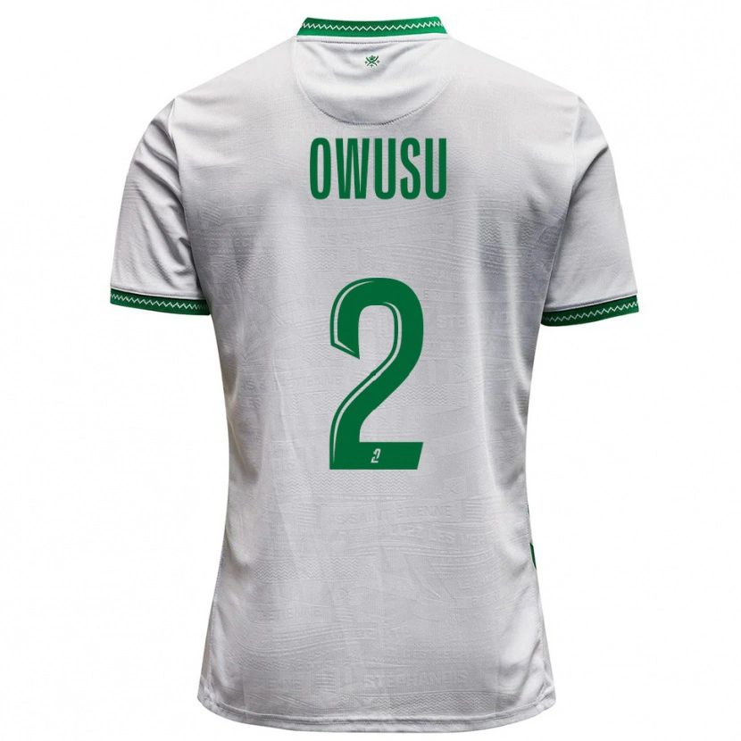 Danxen Kinderen Beres Owusu #2 Wit Groen Uitshirt Uittenue 2025/26 T-Shirt