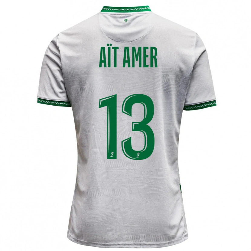Danxen Kinderen Rayan Aït Amer #13 Wit Groen Uitshirt Uittenue 2025/26 T-Shirt