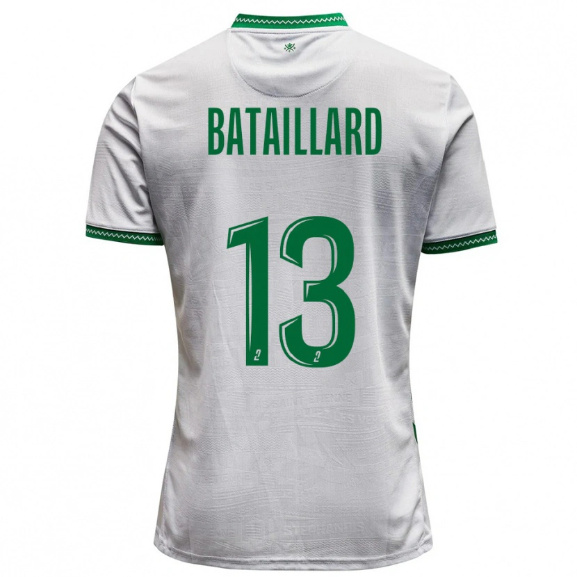 Danxen Kinderen Faustine Bataillard #13 Wit Groen Uitshirt Uittenue 2025/26 T-Shirt
