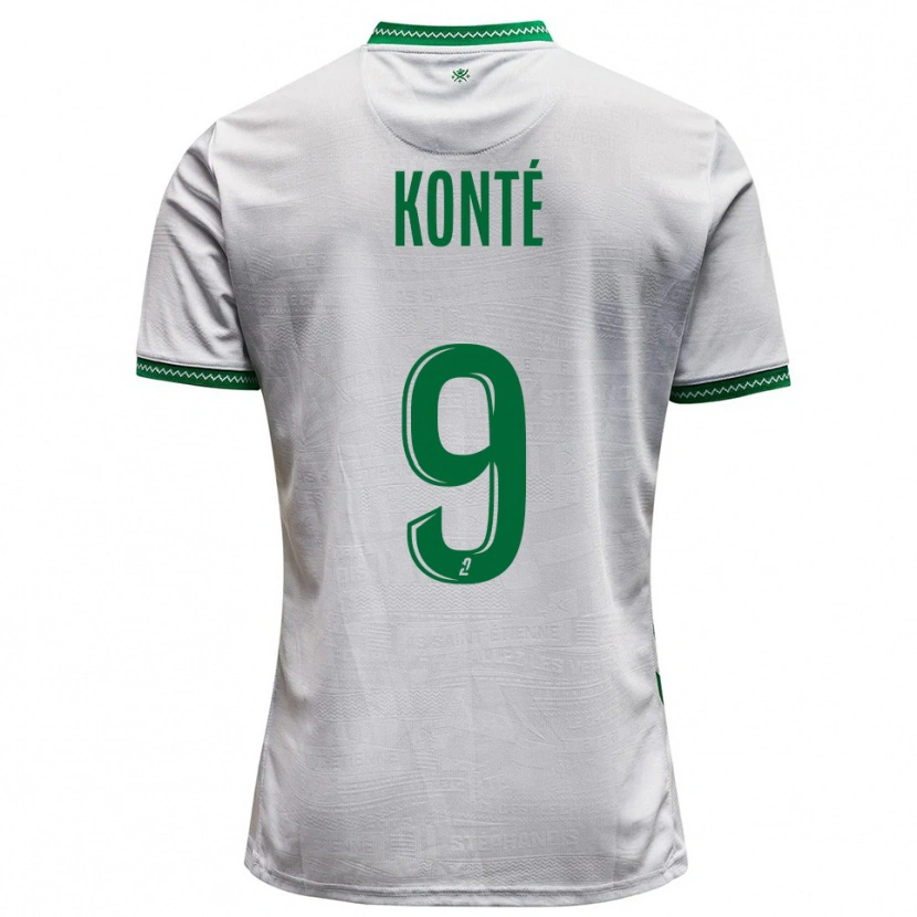 Danxen Kinderen Mamadou Konté #9 Wit Groen Uitshirt Uittenue 2025/26 T-Shirt
