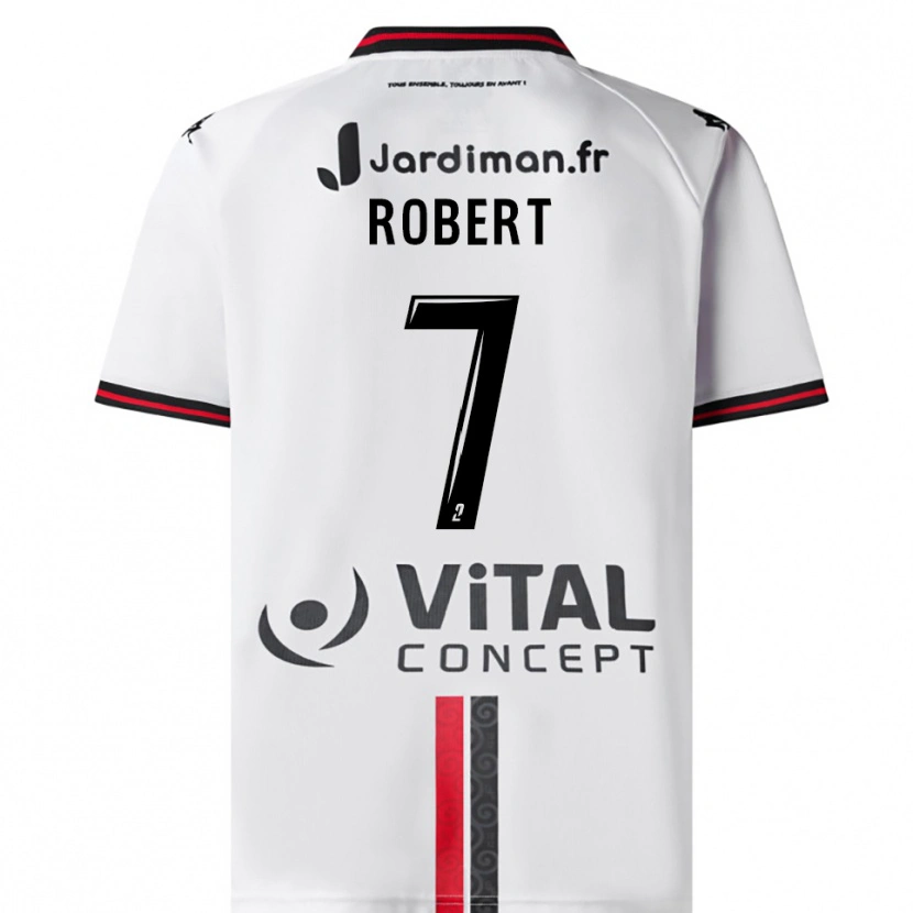 Danxen Kinderen Faustine Robert #7 Wit Rood Uitshirt Uittenue 2025/26 T-Shirt