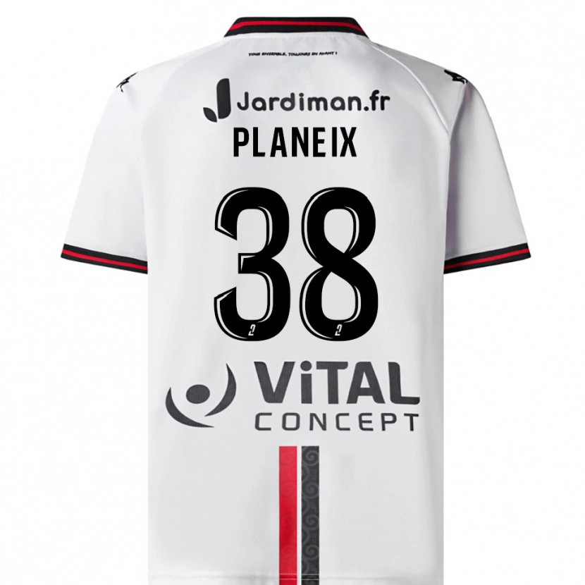 Danxen Kinderen Idriss Planeix #38 Wit Rood Uitshirt Uittenue 2025/26 T-Shirt