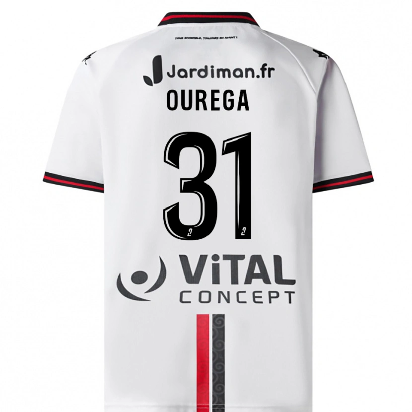 Danxen Kinderen Dylan Ourega #31 Wit Rood Uitshirt Uittenue 2025/26 T-Shirt