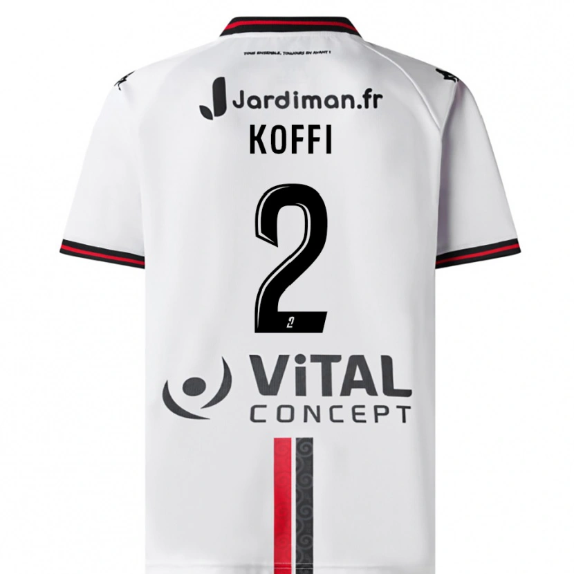 Danxen Kinderen Erwin Koffi #2 Wit Rood Uitshirt Uittenue 2025/26 T-Shirt