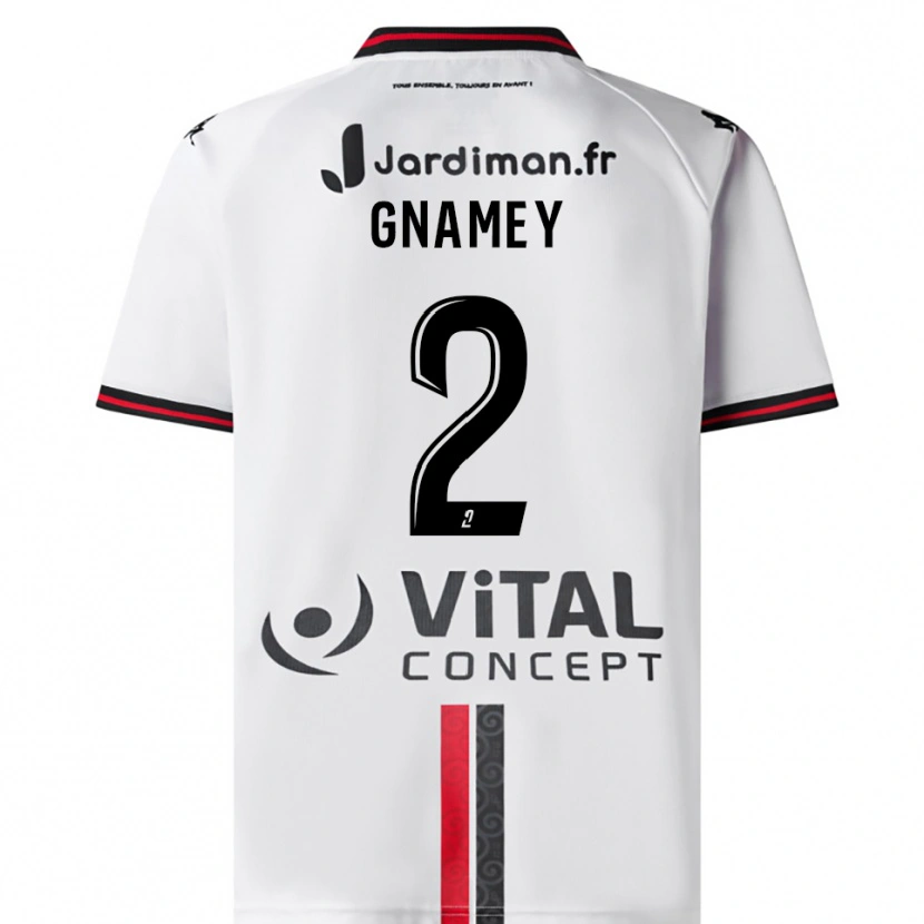 Danxen Kinderen Servais Gnamey #2 Wit Rood Uitshirt Uittenue 2025/26 T-Shirt