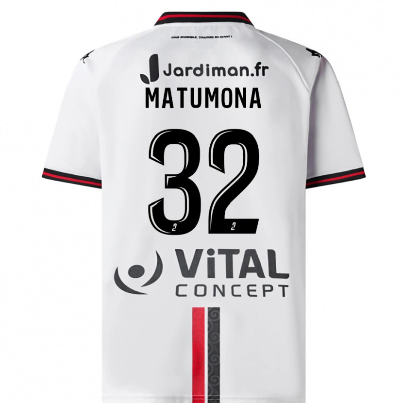 Danxen Kinderen Jérémie Matumona #32 Wit Rood Uitshirt Uittenue 2025/26 T-Shirt