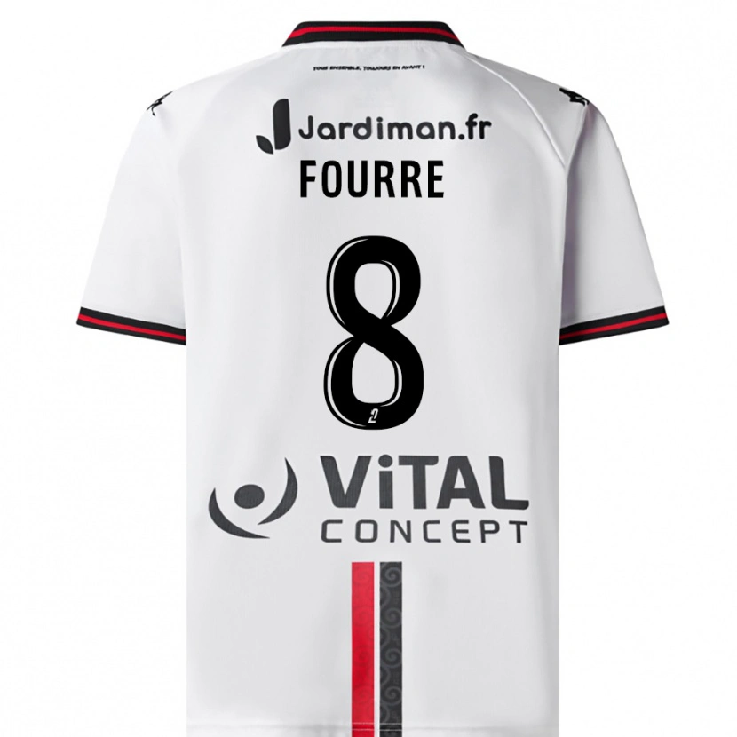 Danxen Kinderen Adelie Fourre #8 Wit Rood Uitshirt Uittenue 2025/26 T-Shirt