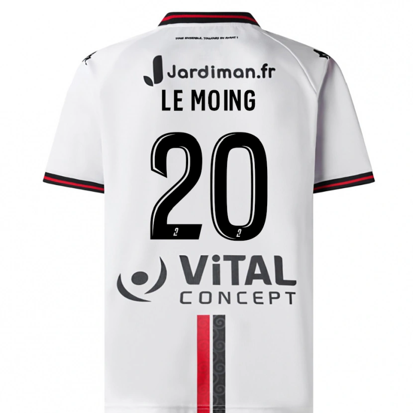 Danxen Kinderen Leonie Le Moing #20 Wit Rood Uitshirt Uittenue 2025/26 T-Shirt