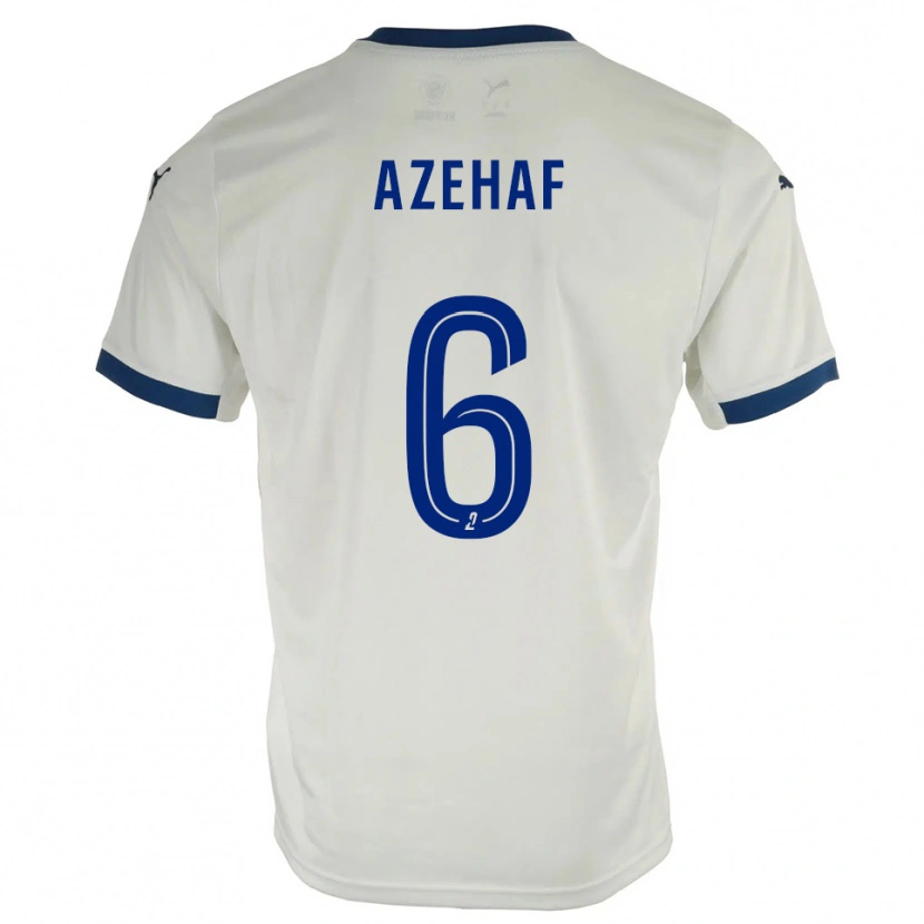 Danxen Kinderen Aïssa Azehaf #6 Wit Blauw Uitshirt Uittenue 2025/26 T-Shirt