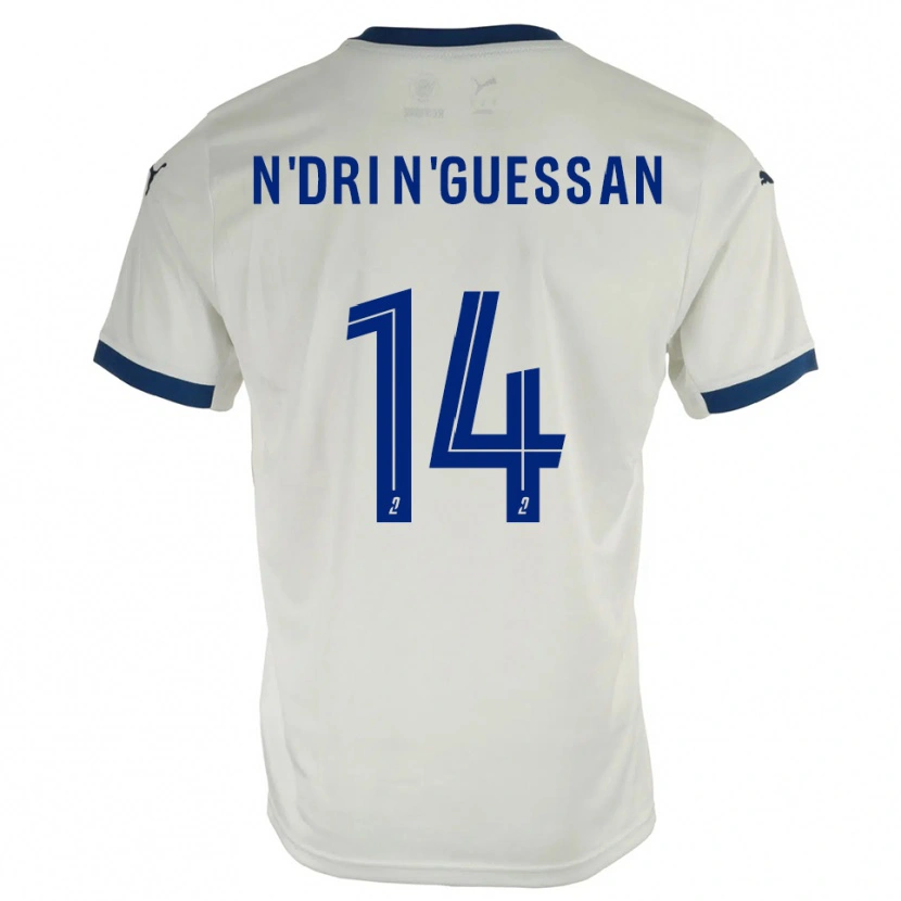 Danxen Kinderen Landry N'dri N'guessan #14 Wit Blauw Uitshirt Uittenue 2025/26 T-Shirt