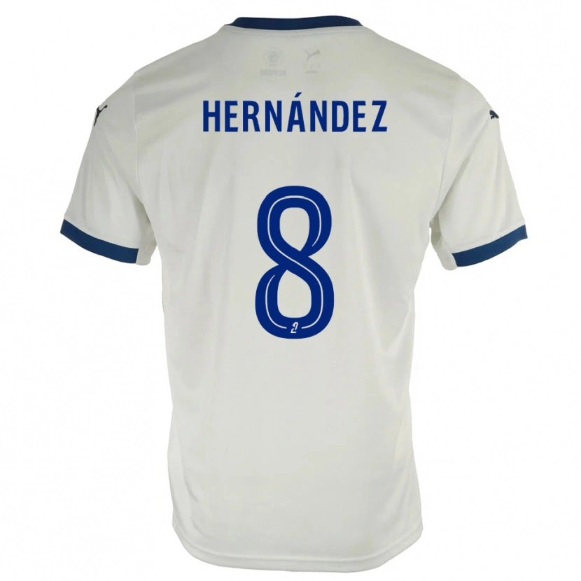 Danxen Kinderen Pablo Hernandez #8 Wit Blauw Uitshirt Uittenue 2025/26 T-Shirt
