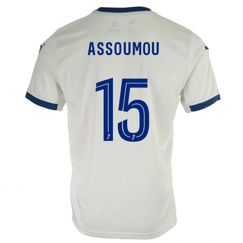 Danxen Kinderen Jaurès Assoumou #15 Wit Blauw Uitshirt Uittenue 2025/26 T-Shirt