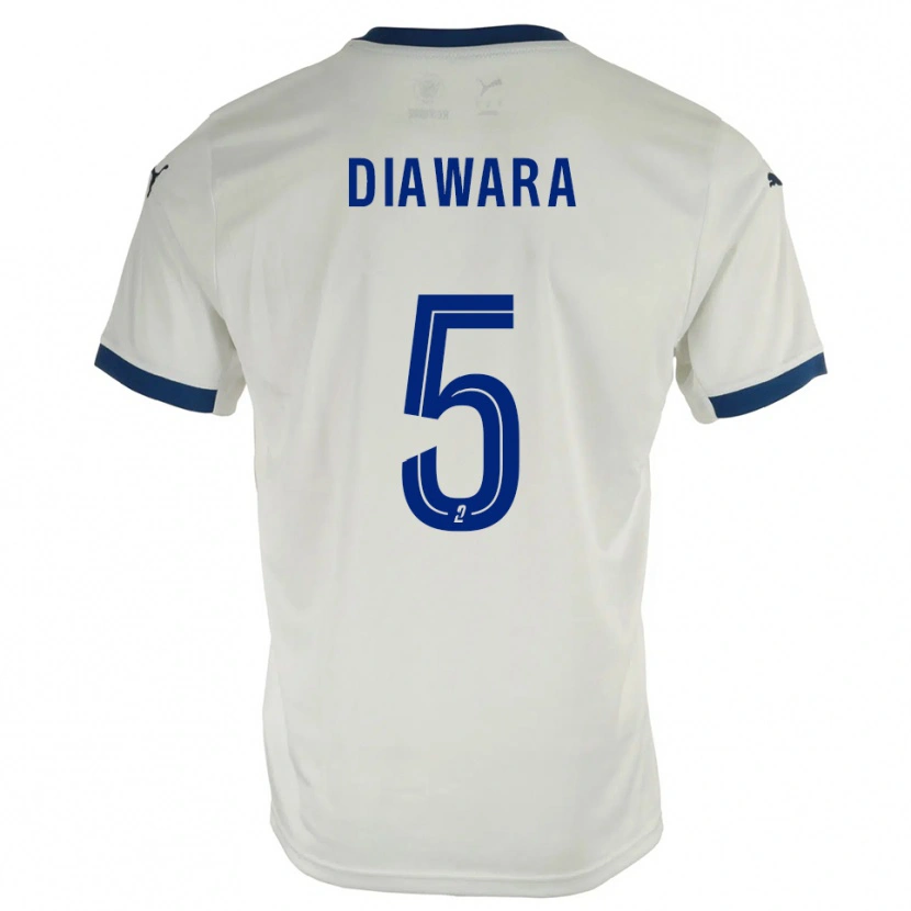 Danxen Kinderen Sankhoun Diawara #5 Wit Blauw Uitshirt Uittenue 2025/26 T-Shirt