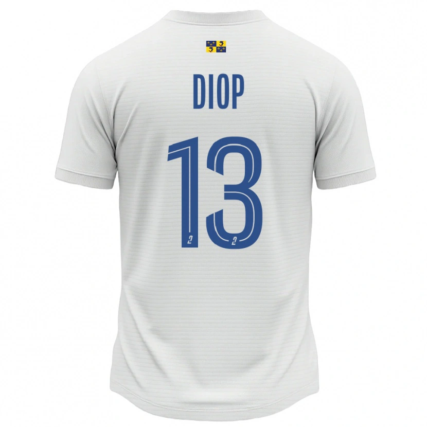 Danxen Kinderen Mamadou Diop #13 Wit Blauw Uitshirt Uittenue 2025/26 T-Shirt