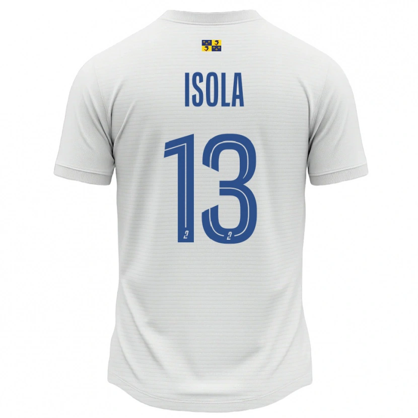 Danxen Kinderen Baptiste Isola #13 Wit Blauw Uitshirt Uittenue 2025/26 T-Shirt