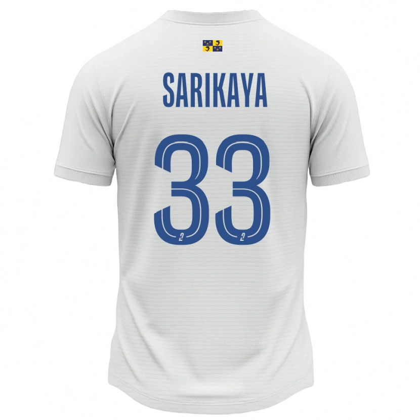 Danxen Kinderen Efe Sarıkaya #33 Wit Blauw Uitshirt Uittenue 2025/26 T-Shirt