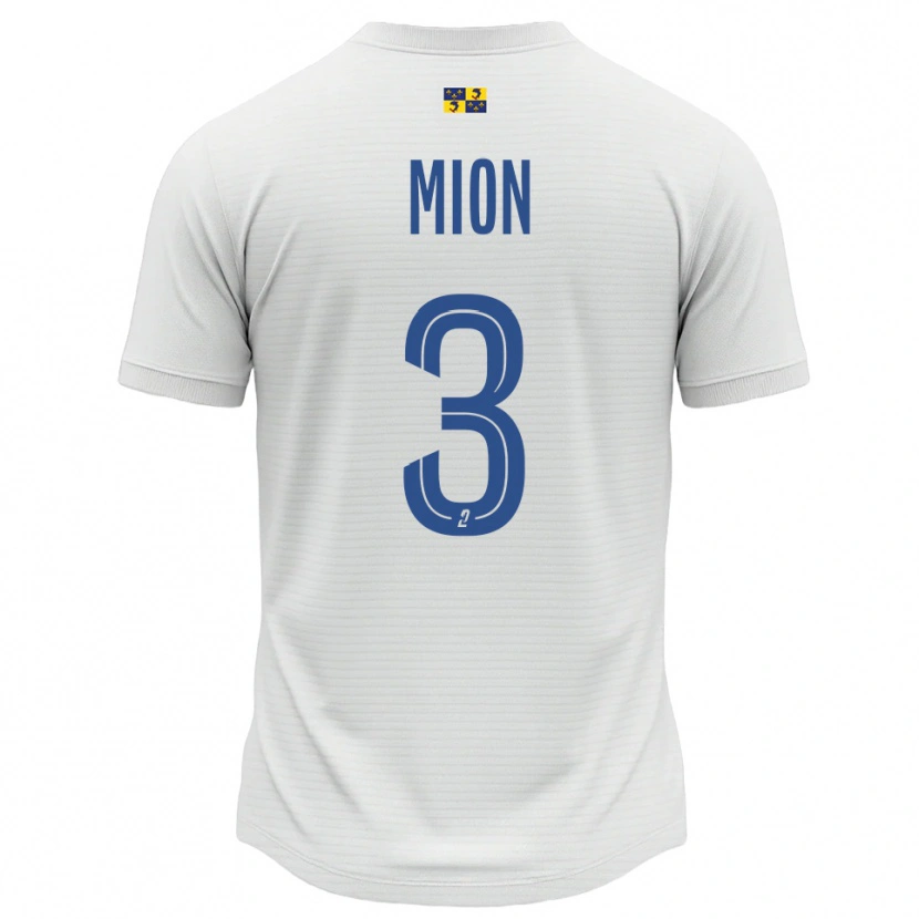 Danxen Kinderen Mathieu Mion #3 Wit Blauw Uitshirt Uittenue 2025/26 T-Shirt