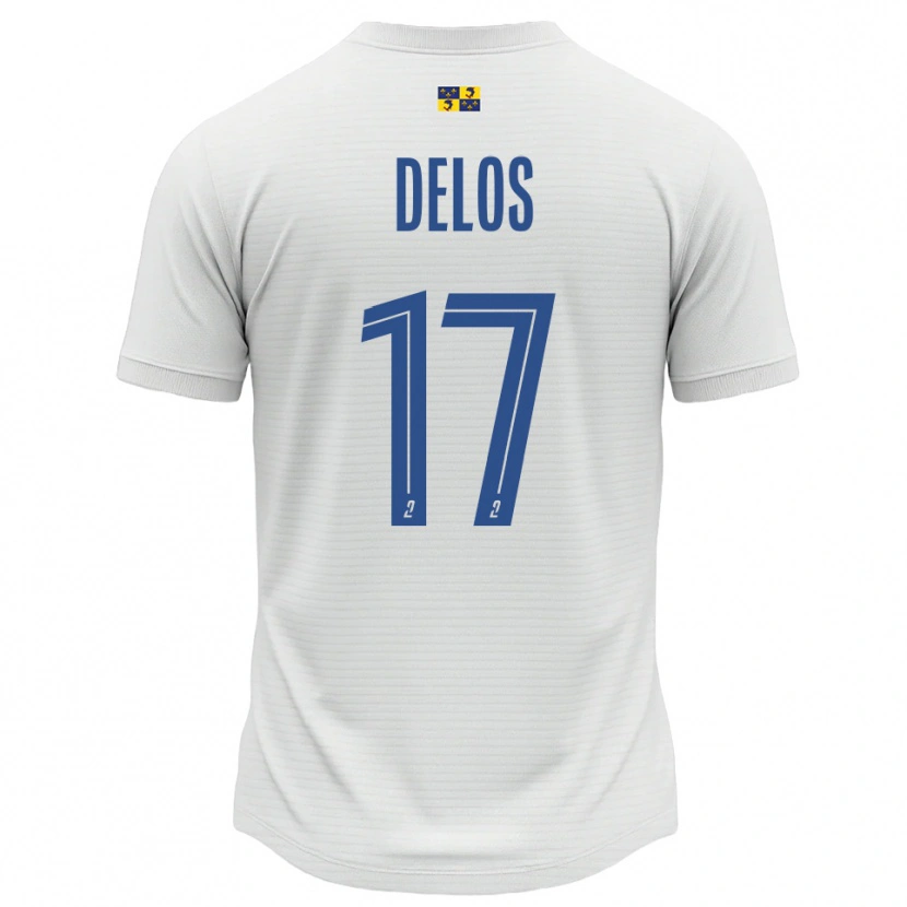 Danxen Kinderen Shaquil Delos #17 Wit Blauw Uitshirt Uittenue 2025/26 T-Shirt