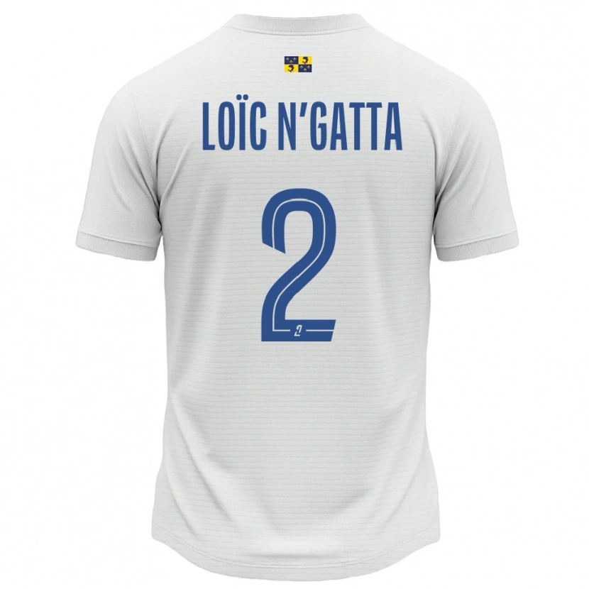 Danxen Kinderen Ange Loïc N'gatta #2 Wit Blauw Uitshirt Uittenue 2025/26 T-Shirt