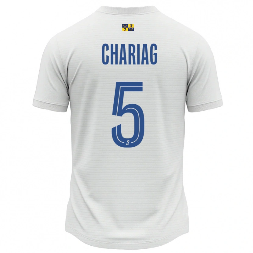 Danxen Kinderen Adam Chariag #5 Wit Blauw Uitshirt Uittenue 2025/26 T-Shirt