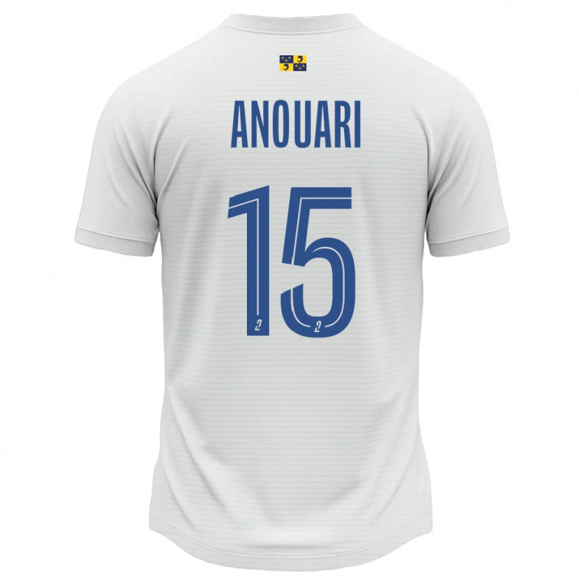 Danxen Kinderen Naël Anouari #15 Wit Blauw Uitshirt Uittenue 2025/26 T-Shirt