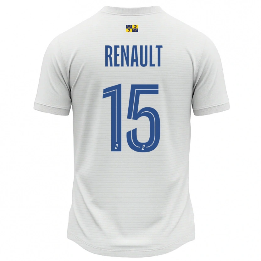 Danxen Kinderen Sylvie Renault #15 Wit Blauw Uitshirt Uittenue 2025/26 T-Shirt