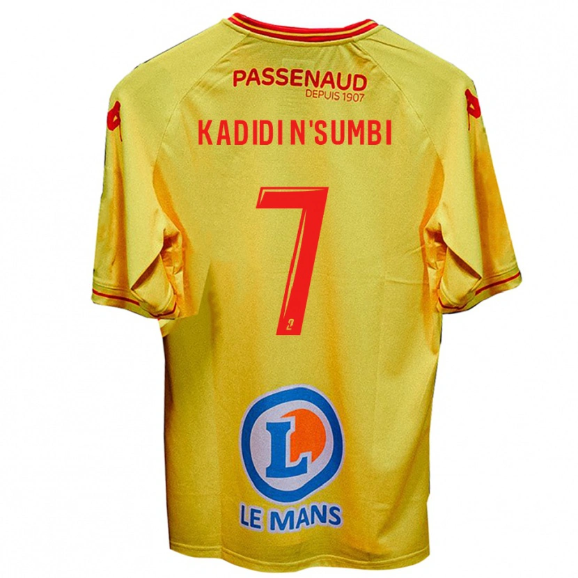 Danxen Kinderen Andy Junior Kadidi N'sumbi #7 Geel Uitshirt Uittenue 2025/26 T-Shirt
