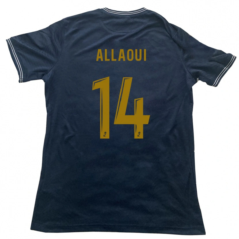 Danxen Kinderen Nahil Allaoui #14 Marine Goud Uitshirt Uittenue 2025/26 T-Shirt