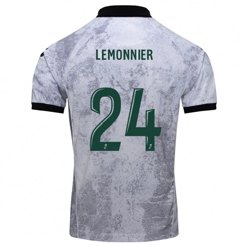 Danxen Kinderen Pierre Lemonnier #24 Wit Zwart Uitshirt Uittenue 2025/26 T-Shirt