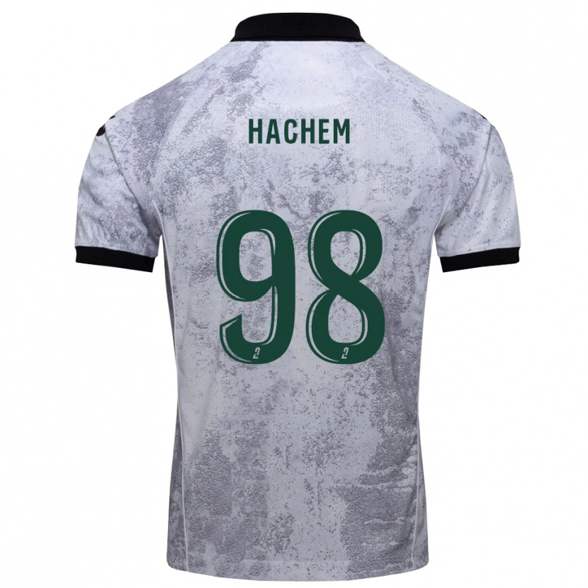Danxen Kinderen Ryad Hachem #98 Wit Zwart Uitshirt Uittenue 2025/26 T-Shirt
