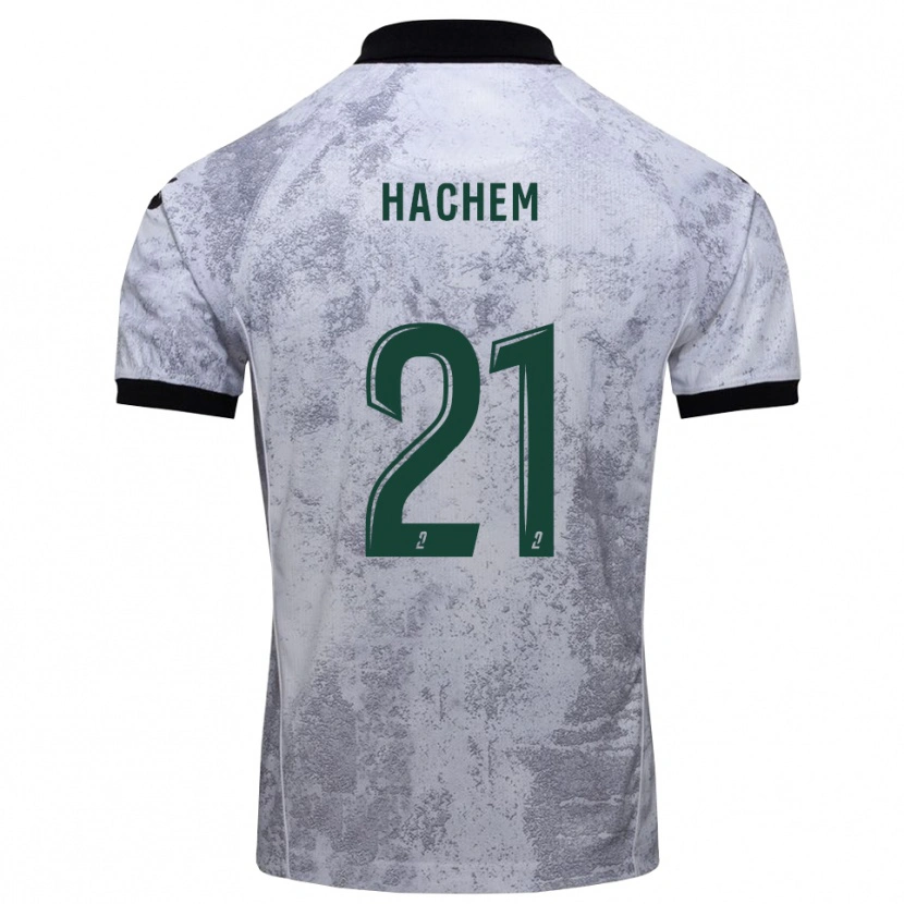 Danxen Kinderen Abdelsamad Hachem #21 Wit Zwart Uitshirt Uittenue 2025/26 T-Shirt