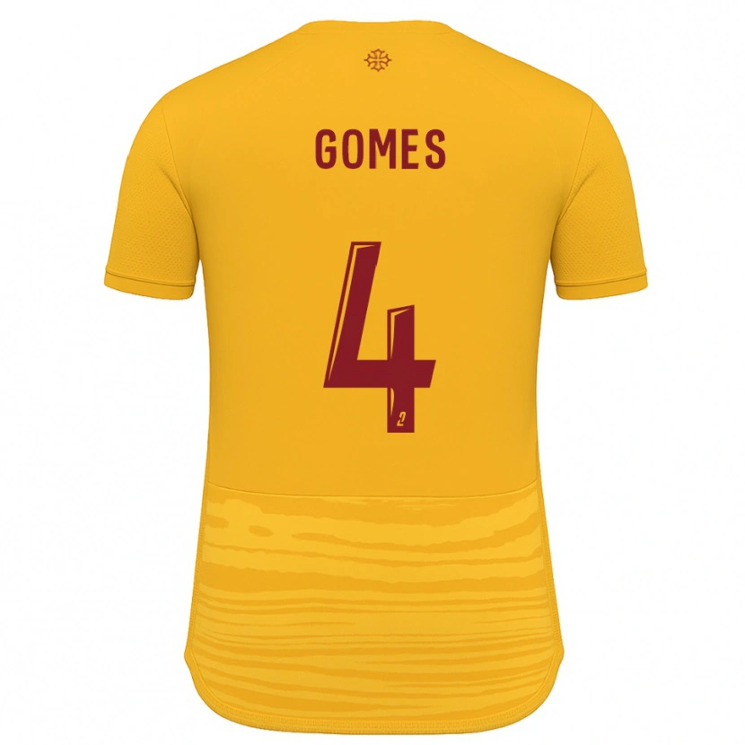 Danxen Kinderen Paul Gomes #4 Oranje Bourgondisch Uitshirt Uittenue 2025/26 T-Shirt