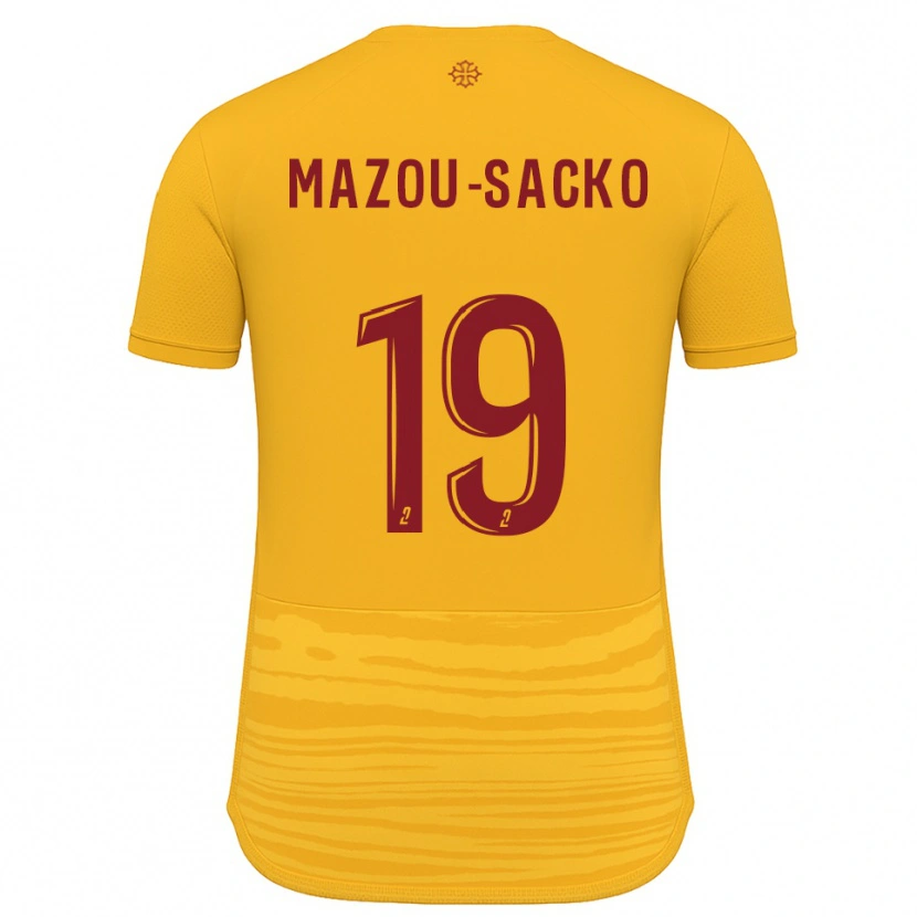 Danxen Kinderen Derek Mazou-Sacko #19 Oranje Bourgondisch Uitshirt Uittenue 2025/26 T-Shirt